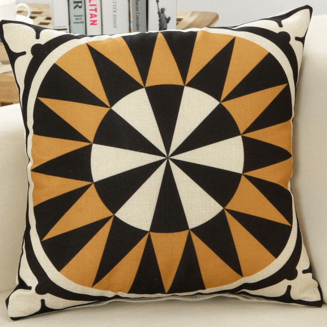 45X45Cm Linen Vintage Indian Abstract Throw Pillow Case Office Cushion Sofa Cover Home Decor - MRSLM