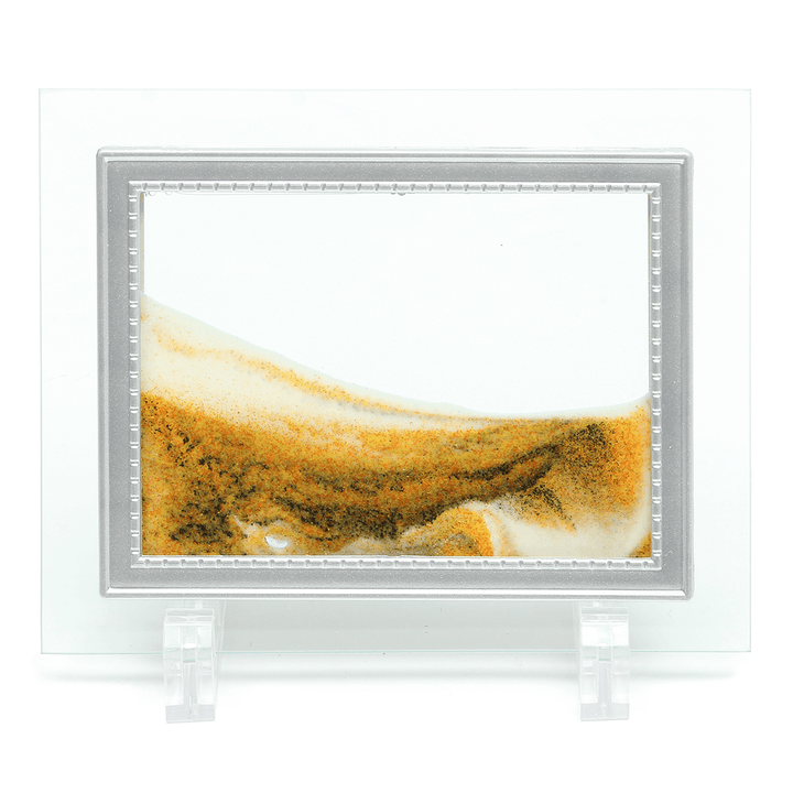 6.6X5'' Framed Moving Sand Time Glass Picture Home Office Desk Art Decor Gifts - MRSLM