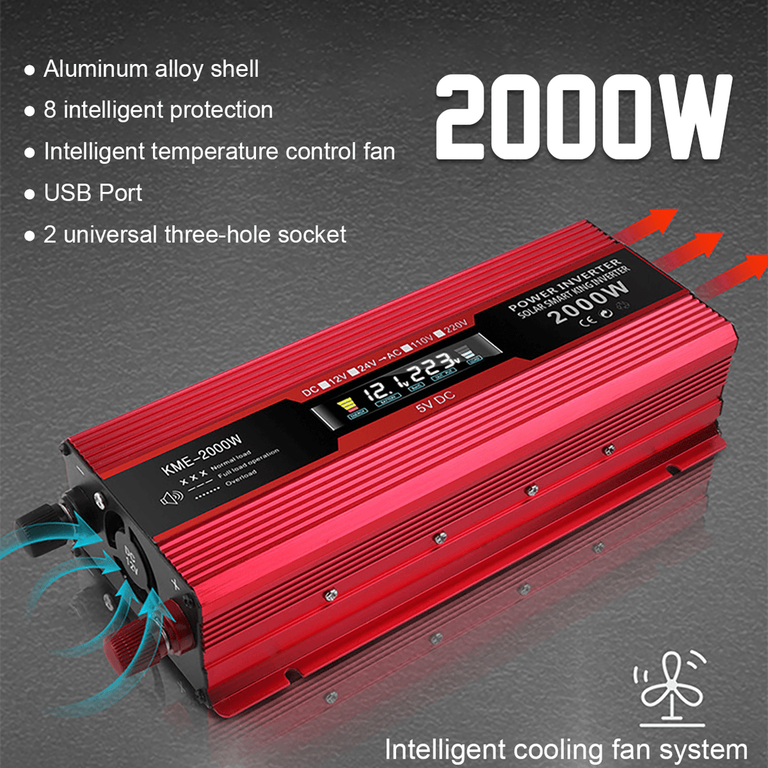 KME-2000W LCD Solar Inverters Anti-Reverse Protection Inverter Modified Sine Wave Power Inverter - MRSLM