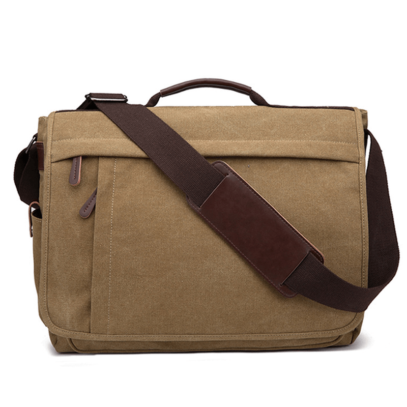 Large Capacity Canvas Business Laptop Bag Shoulder Bag Crossbody Bag for Men - MRSLM