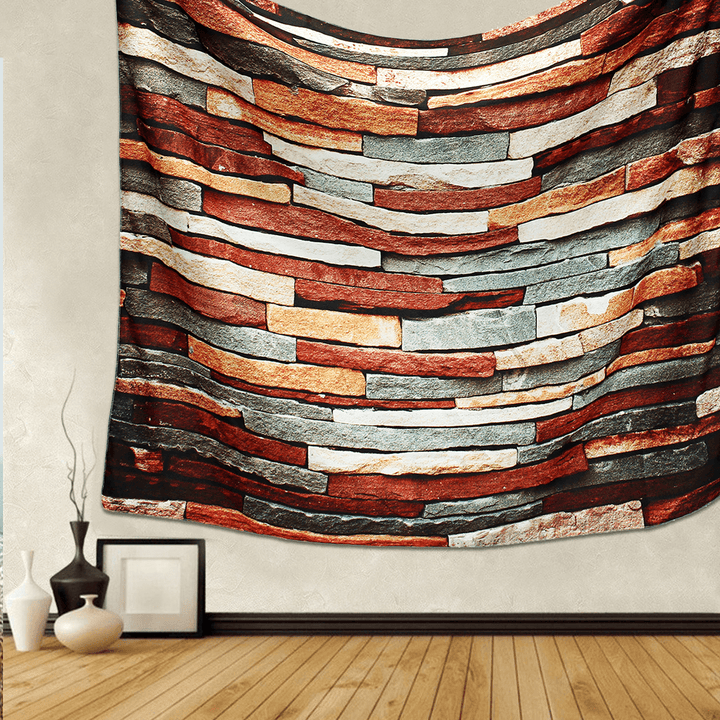 3D Art Decorations Brick Stone Print Pattern Bedspread Wall Hanging Tapestry Home Room Decor - MRSLM