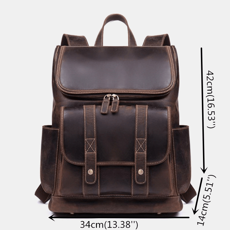 Men Vintage Multi-Pocket Anti-Theft 15.6 Inch Laptop Backpack - MRSLM