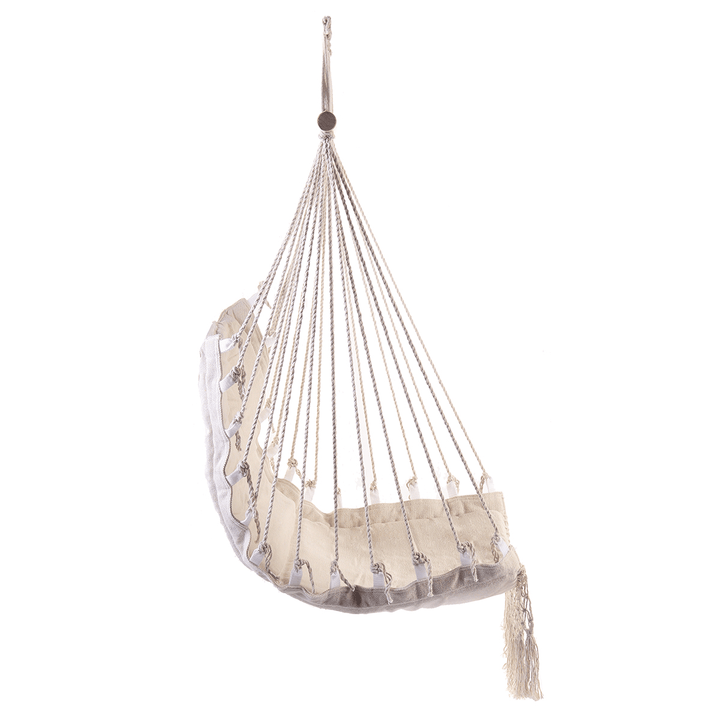 100X55Cm Deluxe Hanging Hammock Swing Garden Outdoor Hanging Chair with Wooden Stretcher - MRSLM