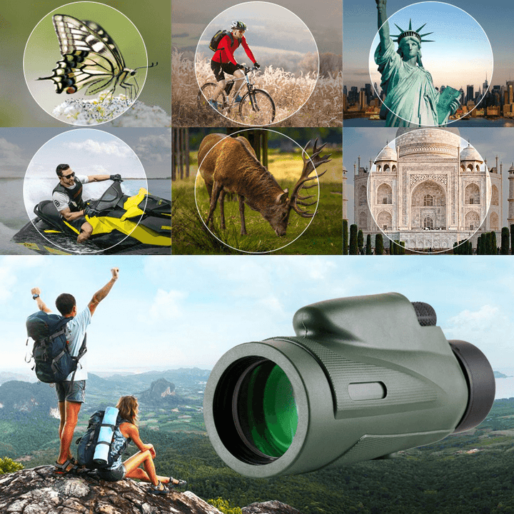 Ipree® 12X50 Greenskin Monocular High Definition Monocular Adjustable Eyepiece Waterproof Durable Outdoor Camping Climbing Travel - MRSLM