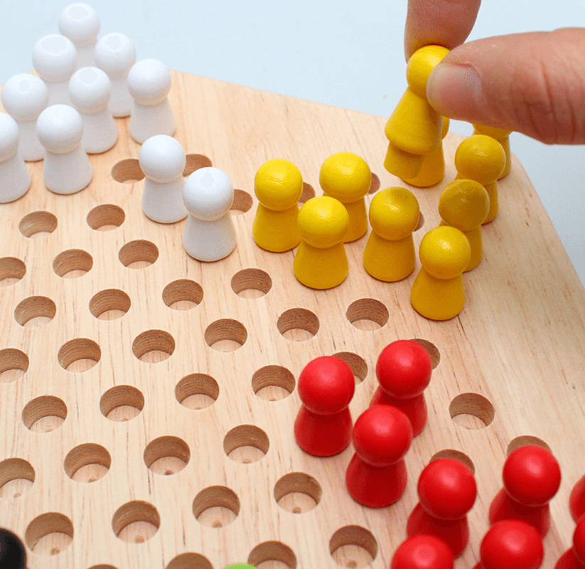 Wooden Puzzle Desktop Hexagon Checkers - MRSLM