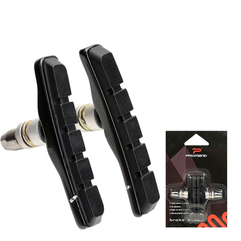 1 Pair PROMEND Bicycle V Brake Pad Non-Slip Rubber Blocks All Weathers Noise Reduction Outdoor Riding Repair Tool - MRSLM