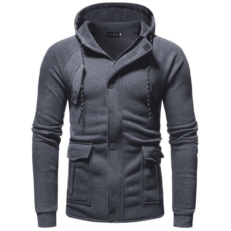 New Concealed Access Control Zipper Men'S Hooded Casual Sports Suit - MRSLM