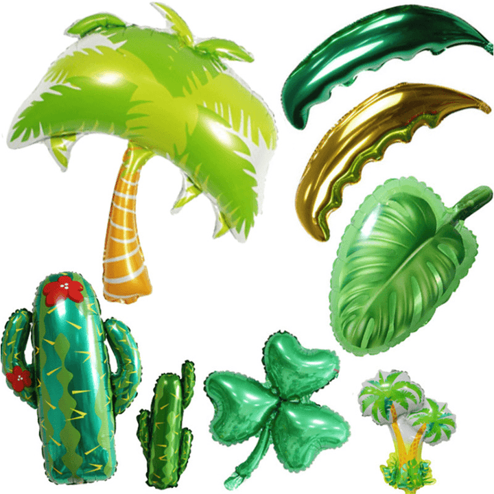 Tropical Plant Coconut Tree Cactus Aluminum Foil Balloon Earth Day Green Theme Decoration Supplies Children Birthday Party Gifts - MRSLM