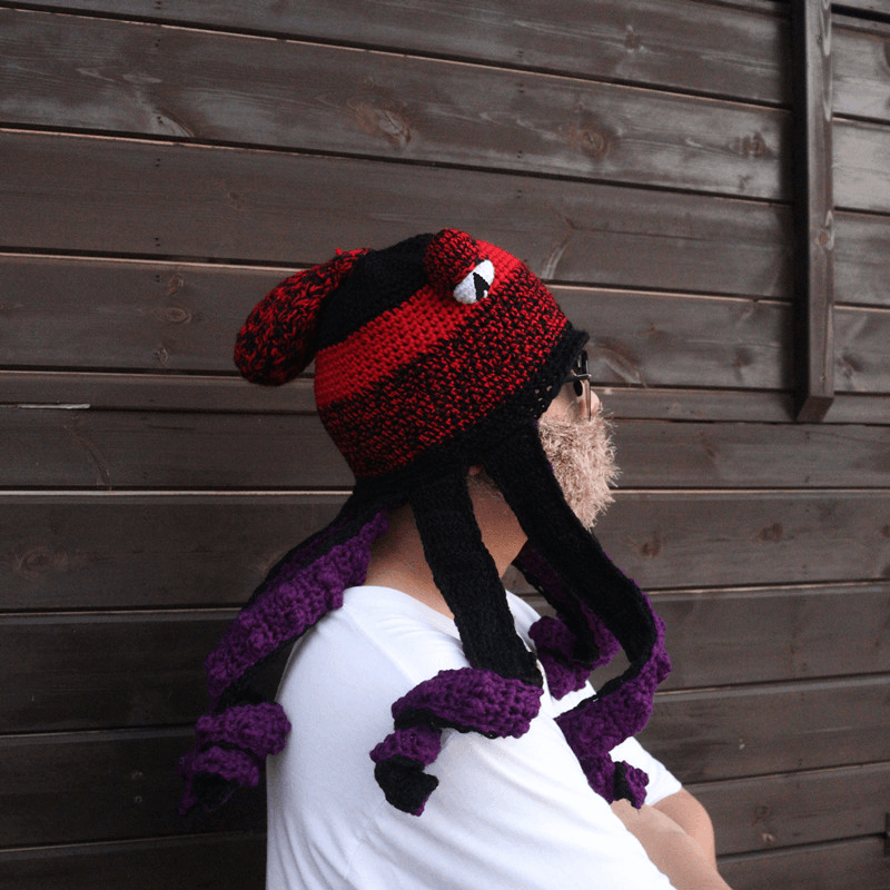 Octopus Hat Octopus Knitted Wool Hat plus Beard - MRSLM