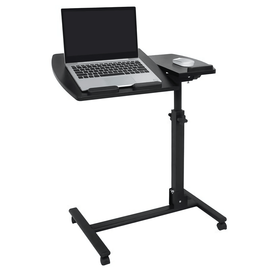 Rolling Laptop Desk Adjustable Laptop Stand Cart Computer Desk Lap Desk Workstation Notebook Cart over Bed Table - MRSLM