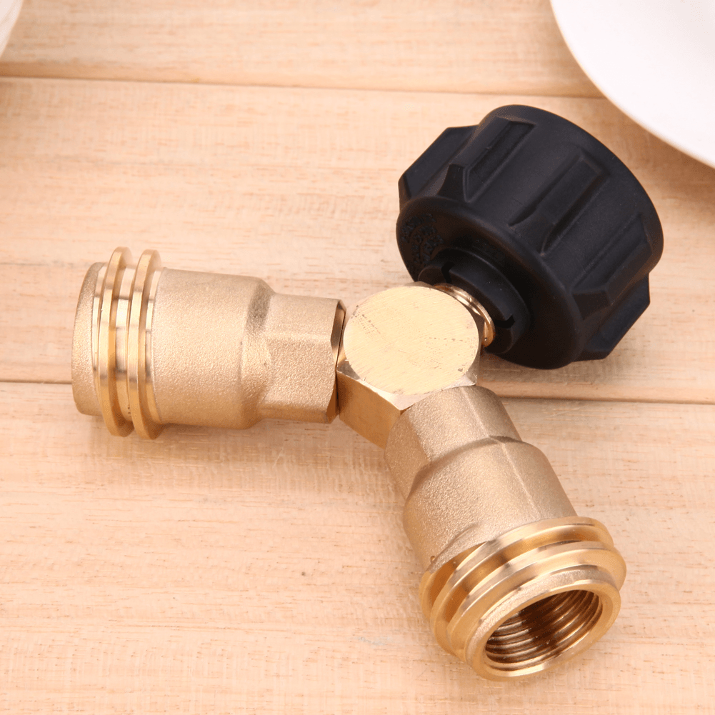 Outdoor Y-Shaped Camping Gas Stove Adapter Propane Refill Cylinder Tank Converter - MRSLM