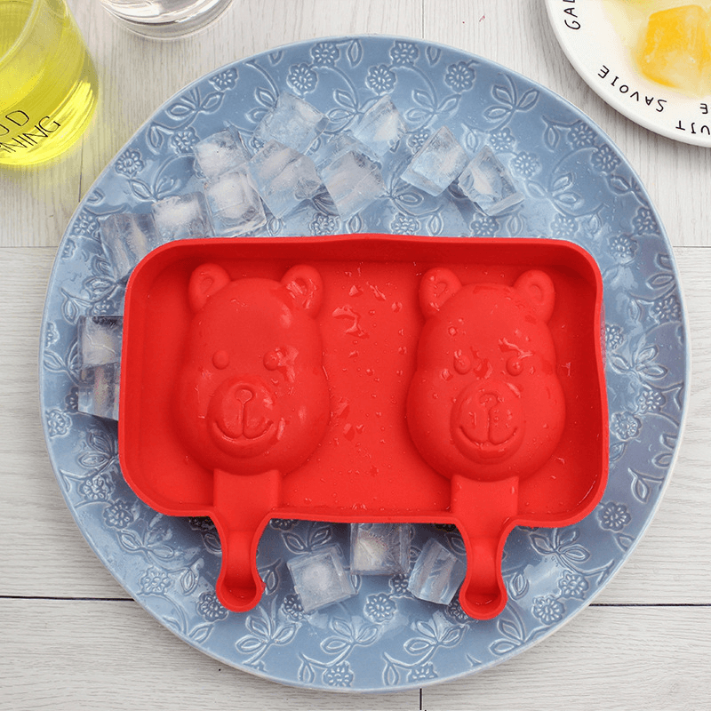 Creative Silicone Ice Cream Mold Ice Lolly Mold Rod Ice Mold Red Food Grade - MRSLM