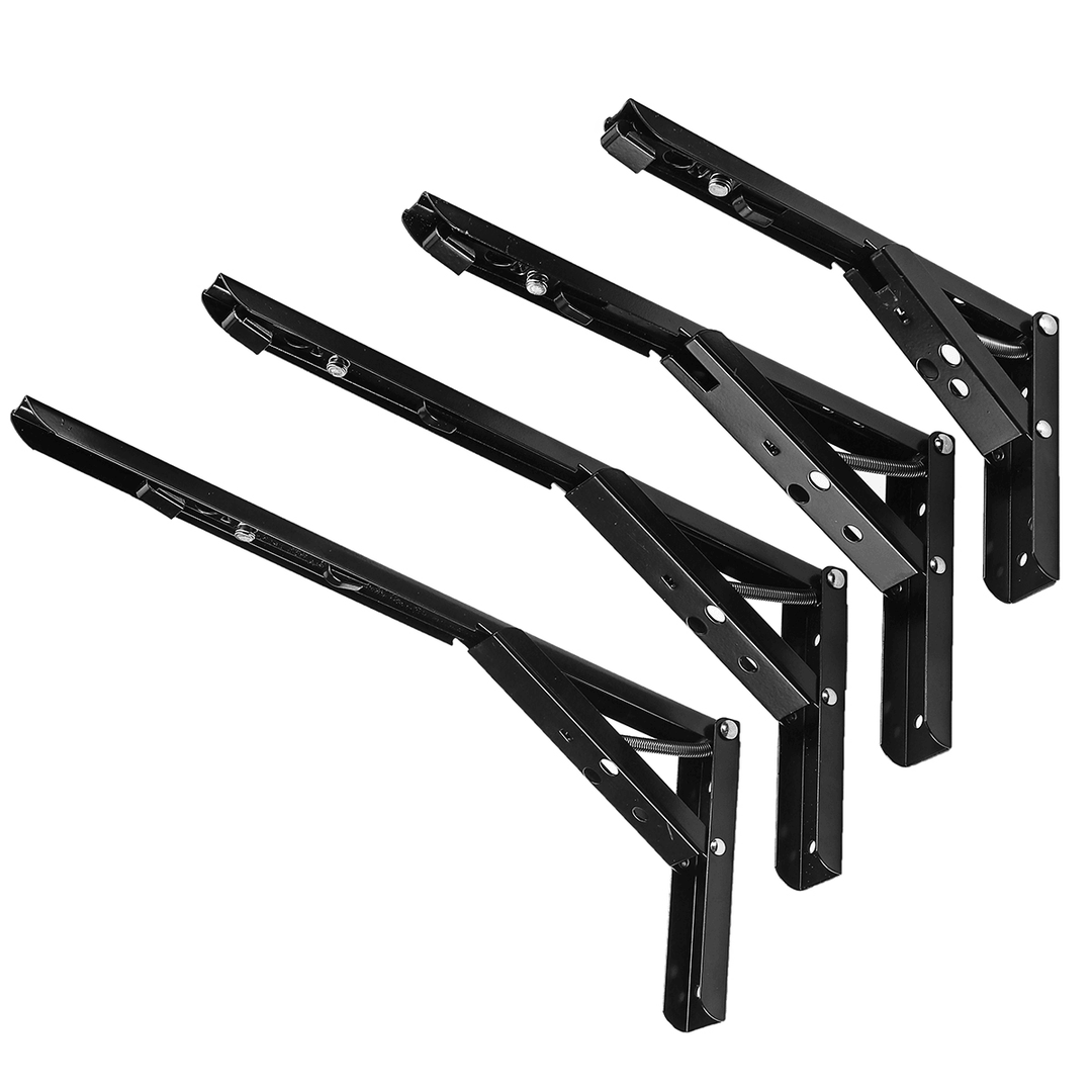 2Pcs 12" L-Shaped Folding Triangle Bracket Storage Table Wall Shelf Bracket Bathroom Shelf - MRSLM