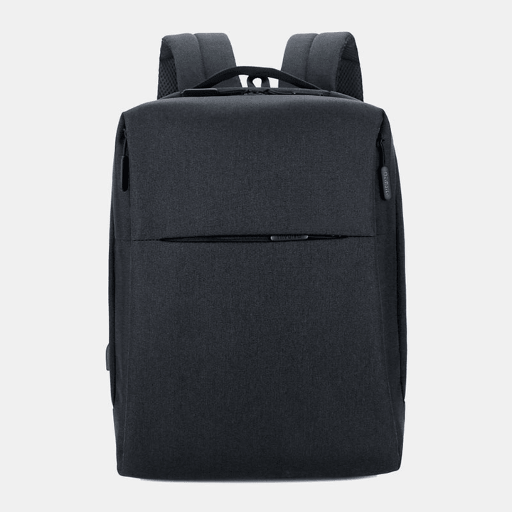 Men Polyester USB Charging Large Capacity Business Laptop Bag Backpack - MRSLM