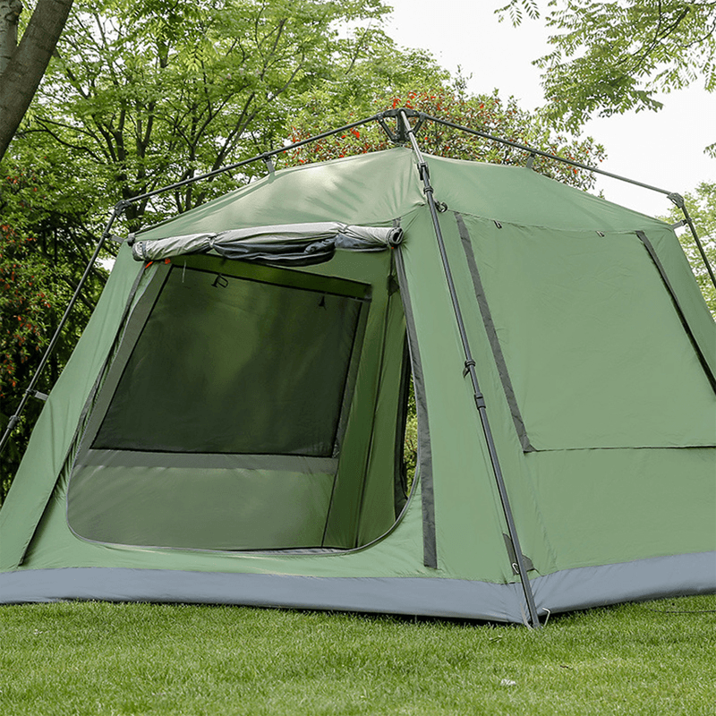 Hewolf 8 People Automatic Tent Portable Thickened Rainproof Outdoor Camping Picnic Tent with 2 Doors 2 Windows - MRSLM