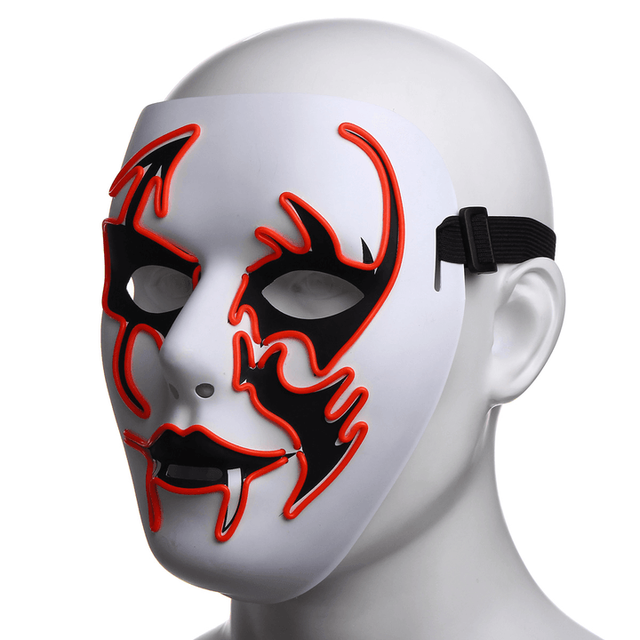 Halloween Mask LED Luminous Flashing Face Mask Party Masks Light up Dance Halloween Cosplay - MRSLM