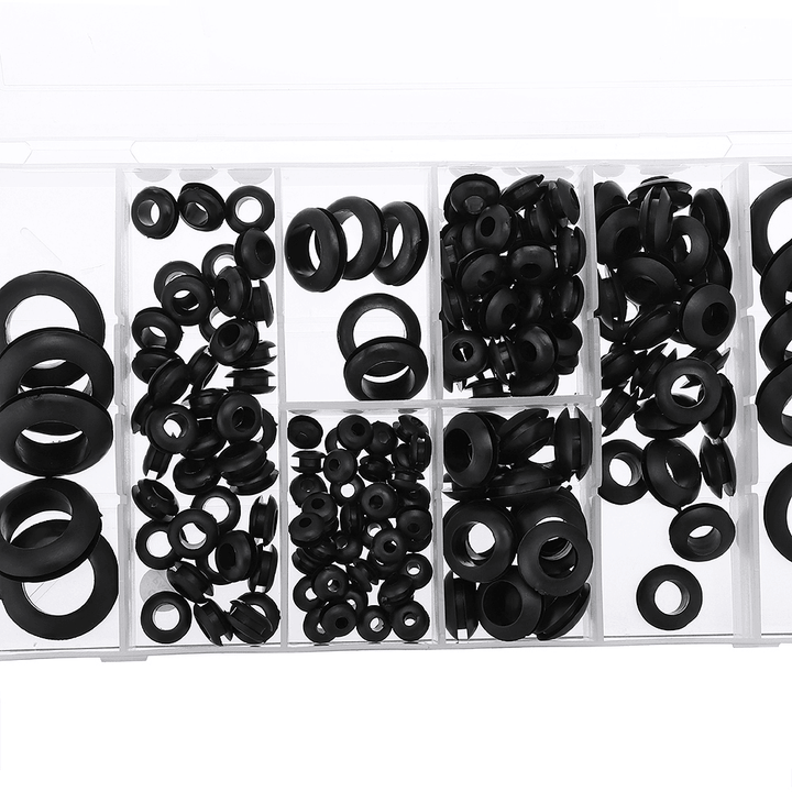 Suleve™ MXRW5 180Pcs Rubber O Ring Washer Grommets Ring Anti-Slip Gasket Seal Assortment Set - MRSLM