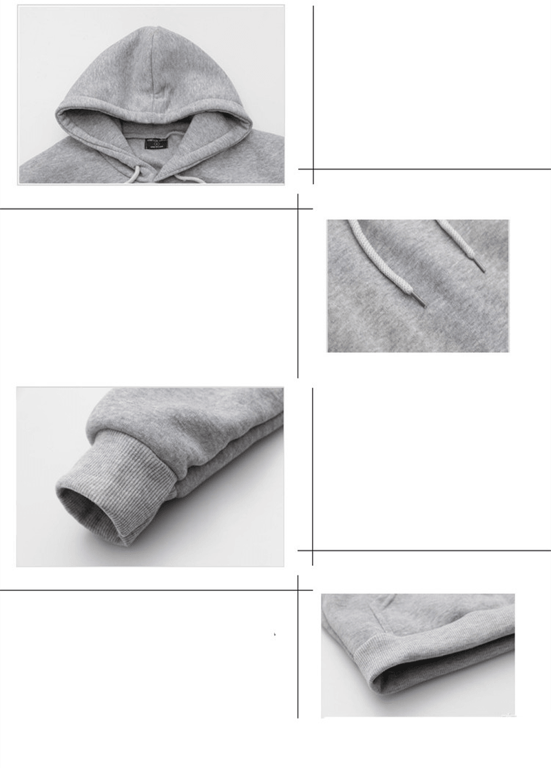 Casual Men'S Loose Long-Sleeved plus Fleece Sweater - MRSLM