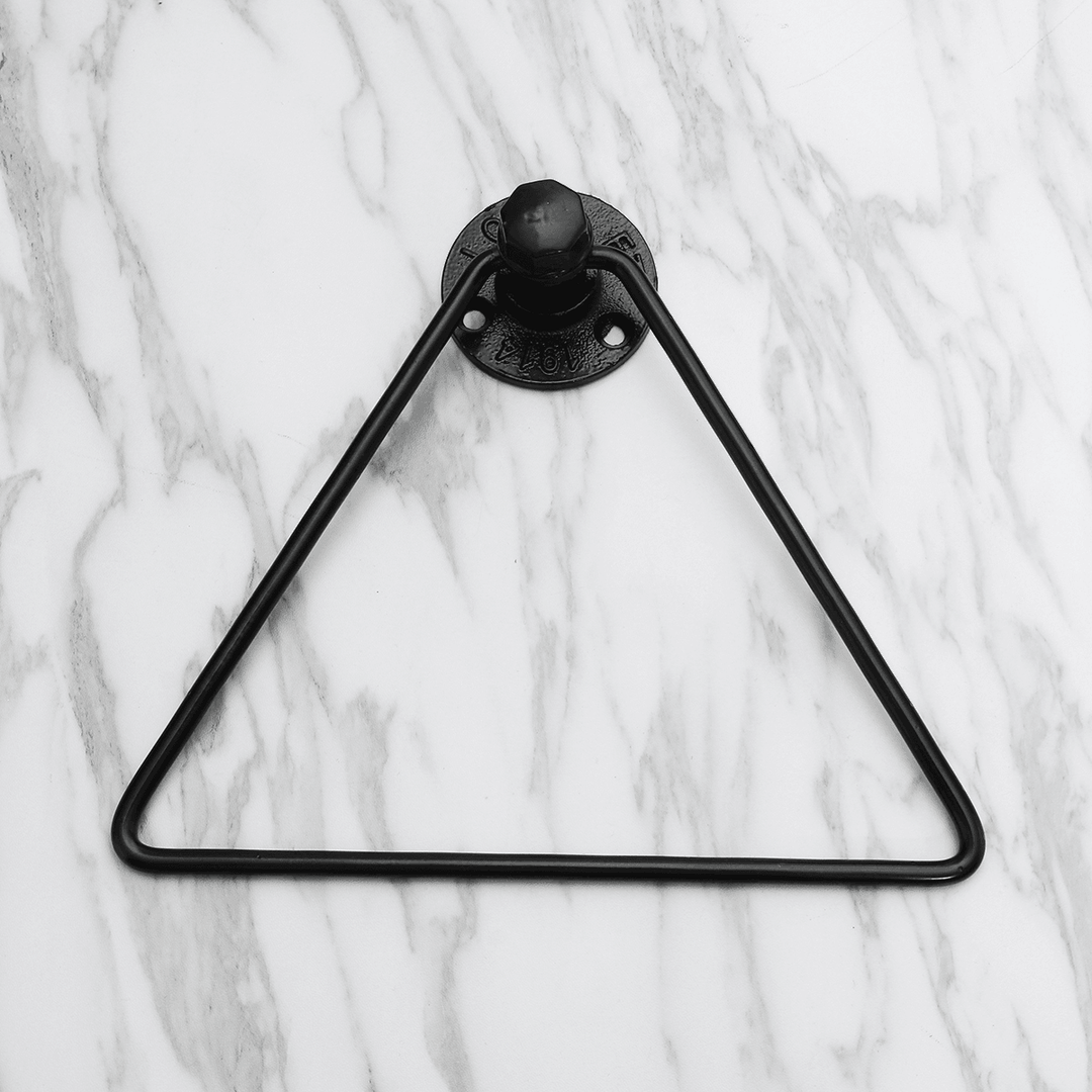 Wall Mounted Towel Holder Triangle Metal Bathroom Kitchen Hand Towel Rack - MRSLM