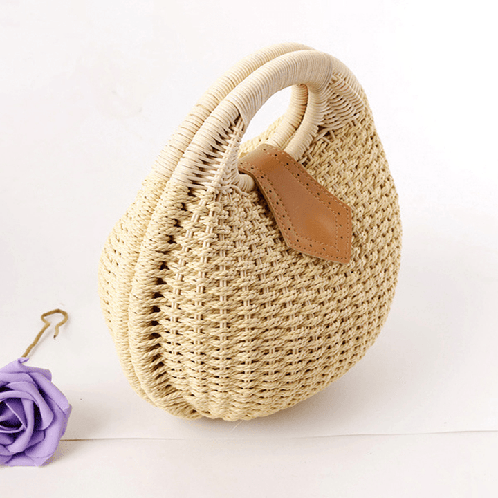 Women Tote Handbag Summer Beach Bag Straw Bag Rattan Bag Handbag - MRSLM