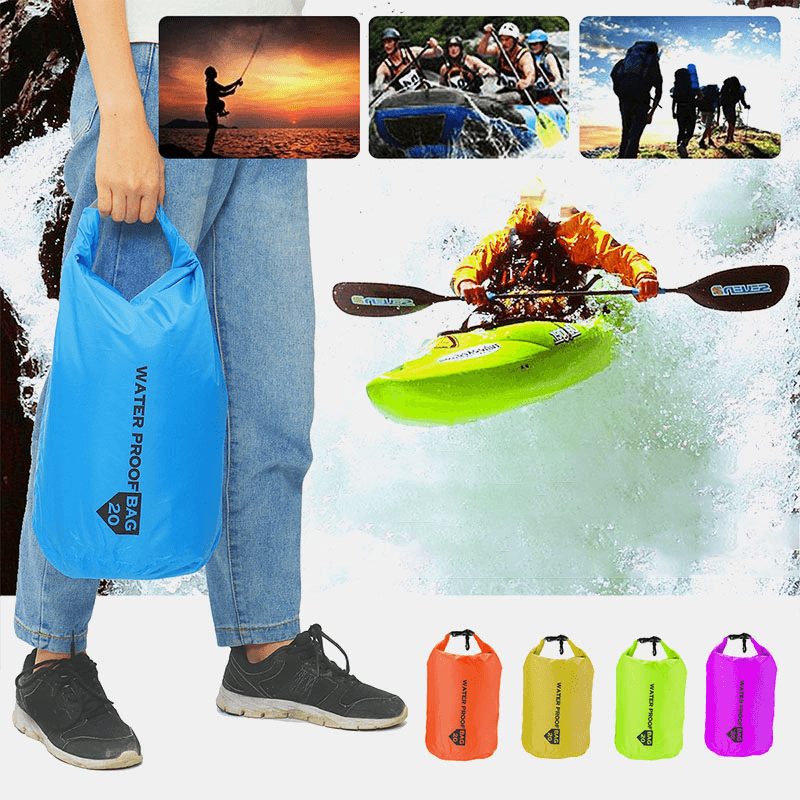 10L 20L 40L 70L Waterproof Bag Dry Sack Storage Pack for Kayak Canoeing Camping Travel - MRSLM