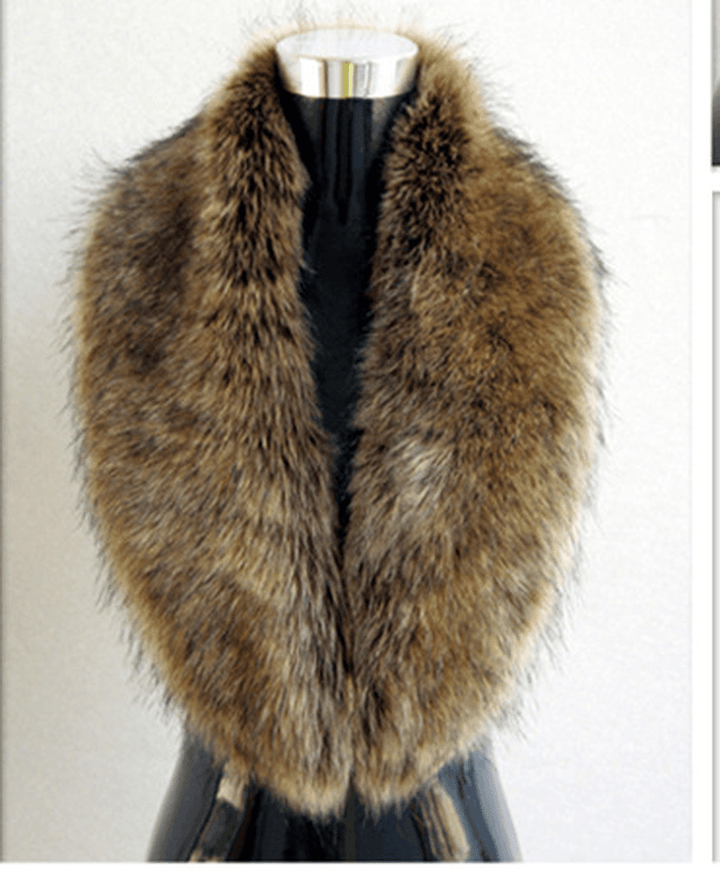 Faux Fox Fur Ladies Shawl Big Fur Collar Scarf - MRSLM