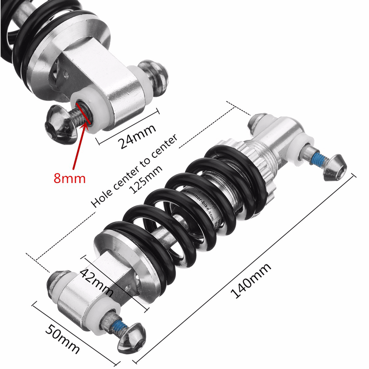 B95 Black Metal 450Lbs/In Rear Suspension Shock Damper Bike Shock Absorber - MRSLM