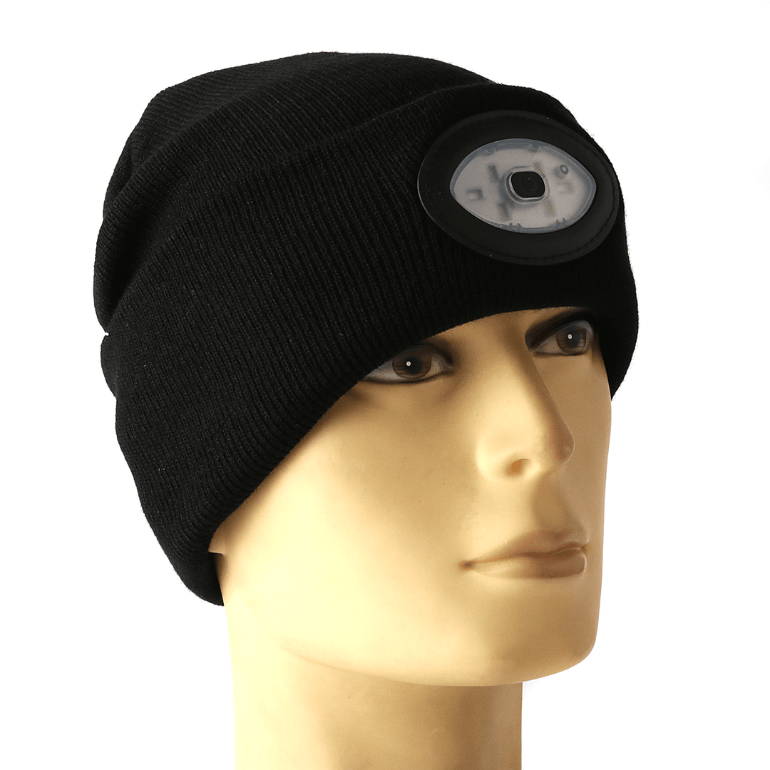 Sports Running 6 LED Beanie Knit Hat Rechargeable Cap Light Camping Climbing Lamp - MRSLM