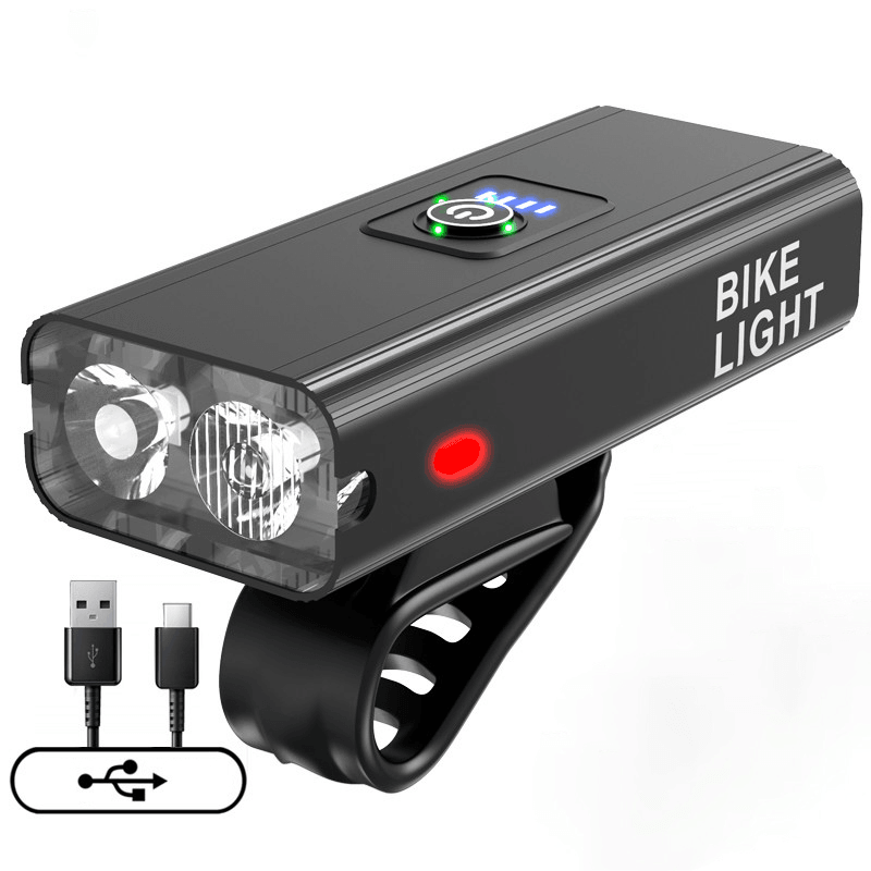 XANES® Z-02A 2Xt6 1200LM Bike Light USB Rechargeable Power Display Ultralight 6 Modes Waterproof MTB Front Lamp Bicycle Headlight - MRSLM