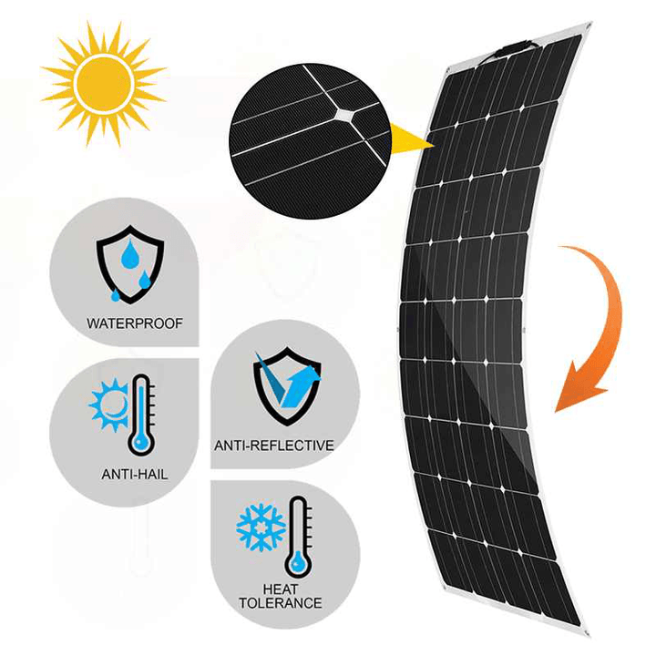 18V 100W ETFE Sunpower Flexible Solar Panel Monocrystalline Silicon Laminated Solar Panel 1050*540Mm - MRSLM