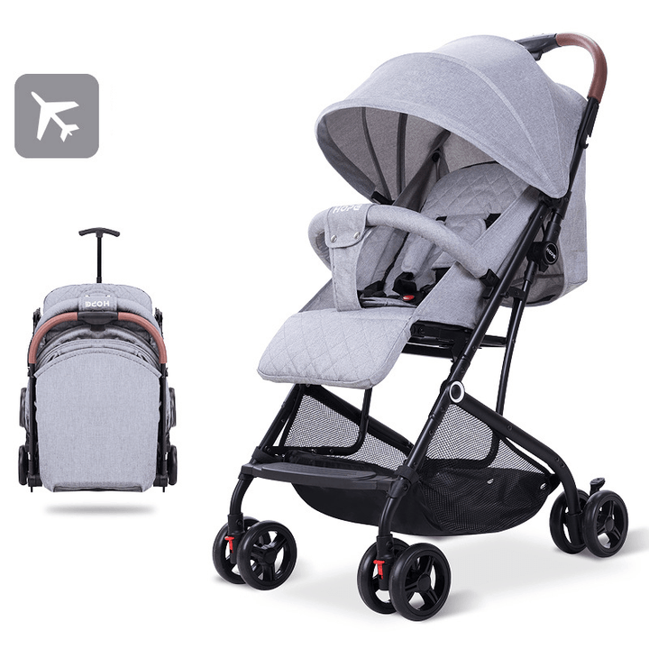 Foldable Portable Baby Stroller with Shock Absorbers Can Dide or Lie Down, Lightweight Kids Pushchairs for 0-3 Years Old Toddles - MRSLM