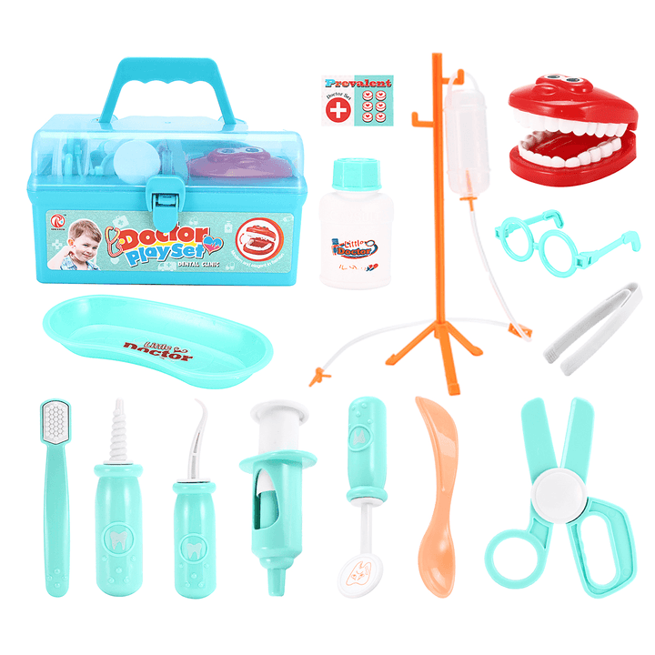 15PCS Dentist Doctor Medical Toy Set Children'S Portable Simulation Medical Equipment Children'S Games Entertainment Toys Fifts - MRSLM