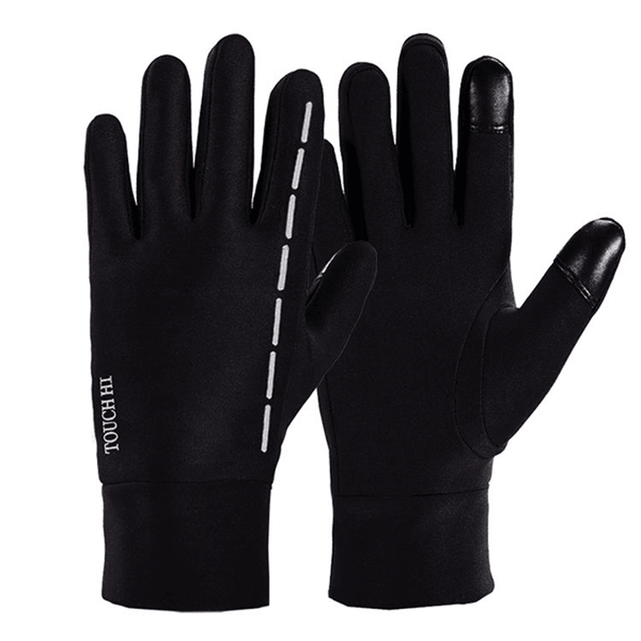 Mens Anti-Skid Fleece Outdoor Cycling Gloves Winter Warm Full Finger Windproof Mittens - MRSLM