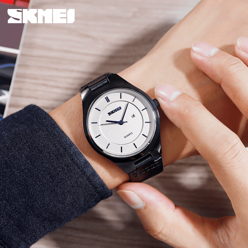 SKMEI 1575 Ultra Thin Casual Style Men Wrist Watch Date Display Waterproof Quartz Watch - MRSLM