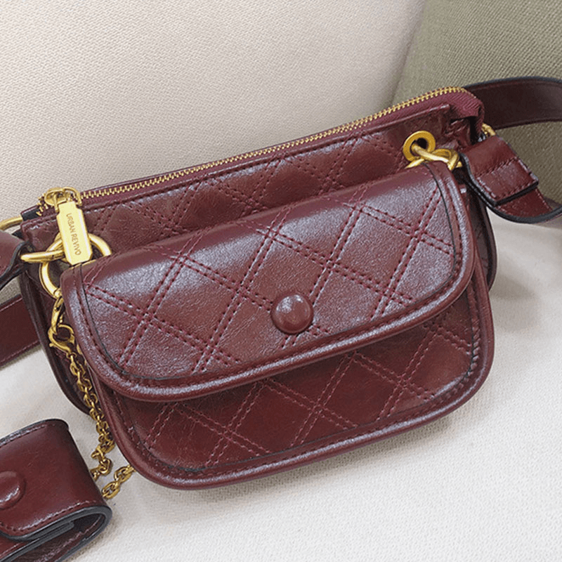 Women Fashion 3Pcs Argyle Solid Shoulder Bag Crossbody Bag - MRSLM