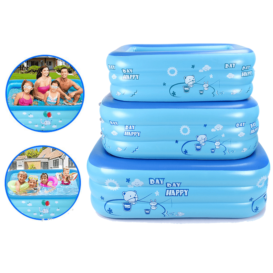 Full-Sized Family Inflatable Swimming Pool 3-Ring Inflatable Lounge Pool Summer Backyard for Adult Kids Babies - MRSLM