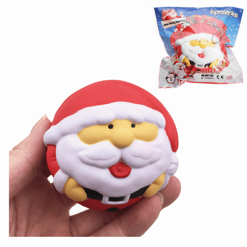 Squishyfun Squishy Snowman Father Christmas Santa Claus 7Cm Slow Rising with Packaging Collection Gift Decor - MRSLM