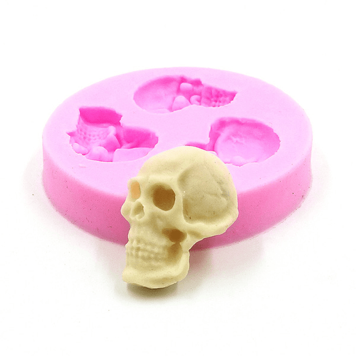 Skull Head Fondant Silicone Mould Skeleton Chocolate Mold Cake Decoration Tool - MRSLM