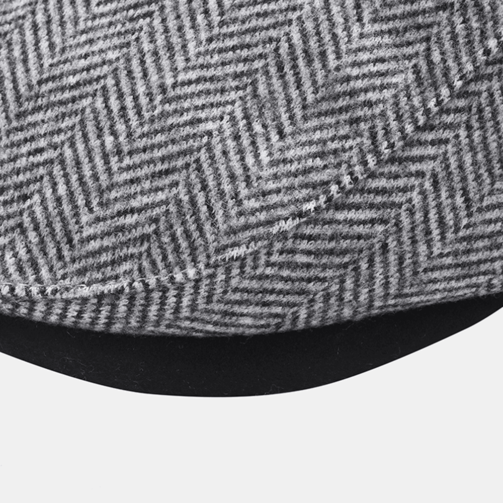 Unisex Stripe Pattern Felt Berets Plain Wild Casual Sunshade Warm Forward Hat Flat Hat Newsboy Painter Hat - MRSLM