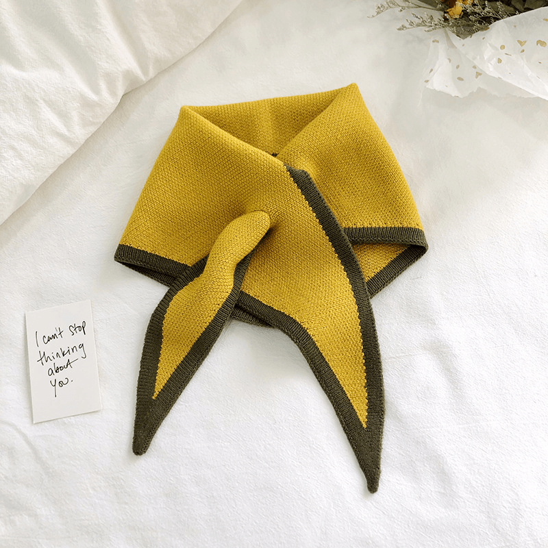 Autumn and Winter Triangle Knitted Shawl Style Women'S Outer Scarf - MRSLM