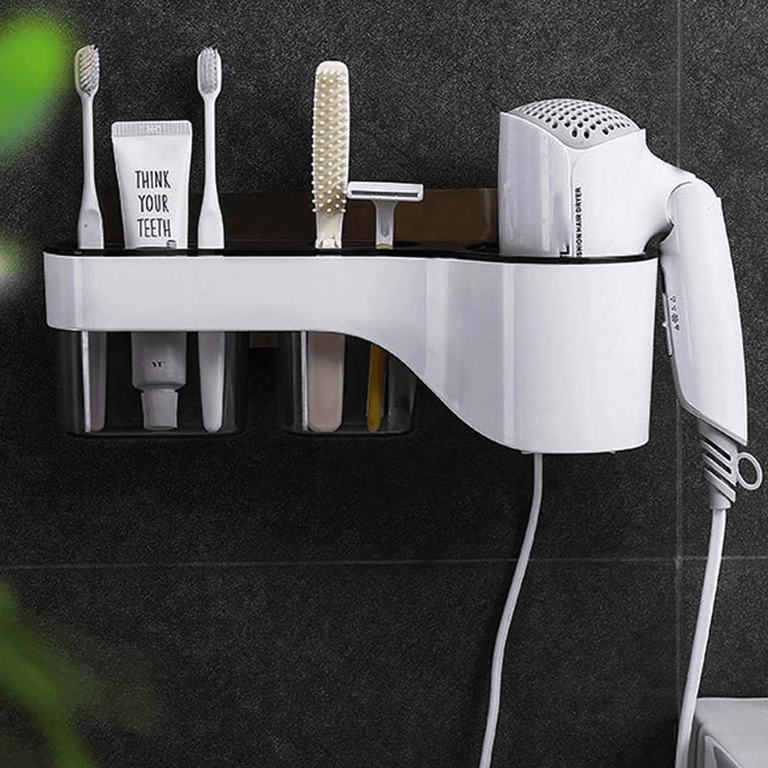 Hair Dryer Holder Storage Box Hands Free Shelf for Bathroom Organizer Storage Rack Bathroom Accessories Set Home - MRSLM