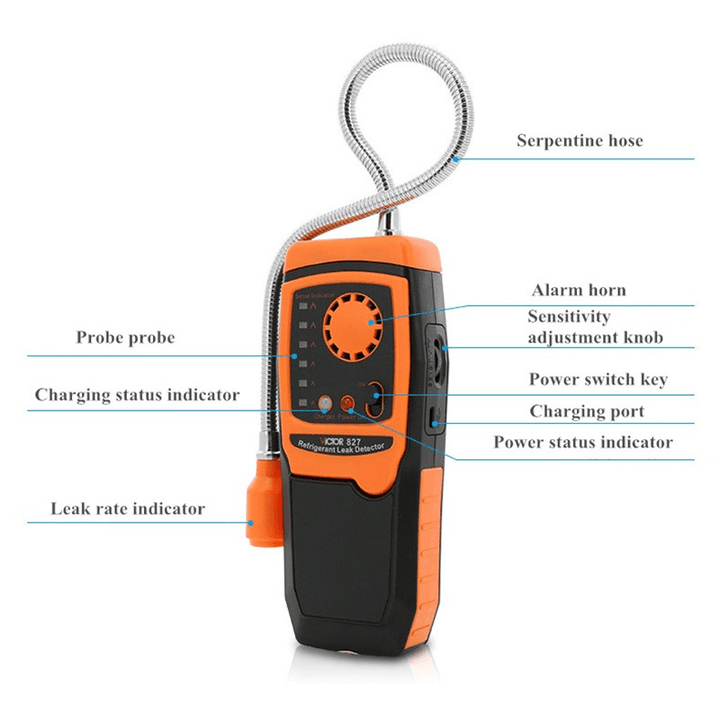 VC827 Combustible Gas Detector Flammable Solubility Detector Gas Leak Alarm Leak Detector - MRSLM