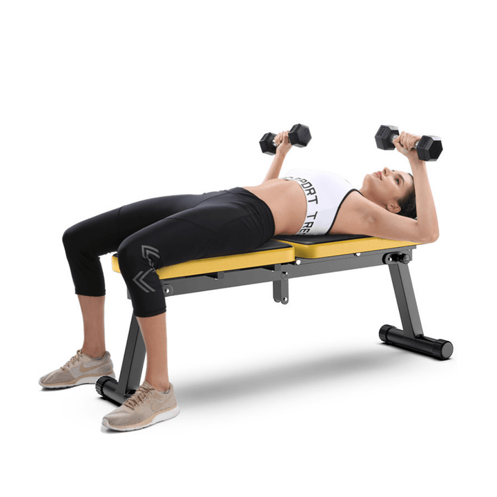 MIKING Folding Dumbbell Bench Multifunctional Sit up Abdominal Bench Soft Home Gym Exercise Fitness Stool - MRSLM