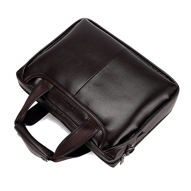 Men Faux Leather Business Handbag Laptop Bags Briefcase Shoulder Bag - MRSLM