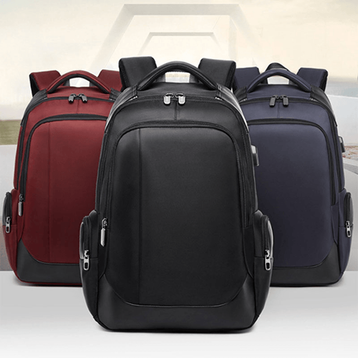 Men Large Capacity Nylon Fashion Waterproof USB Backpack - MRSLM