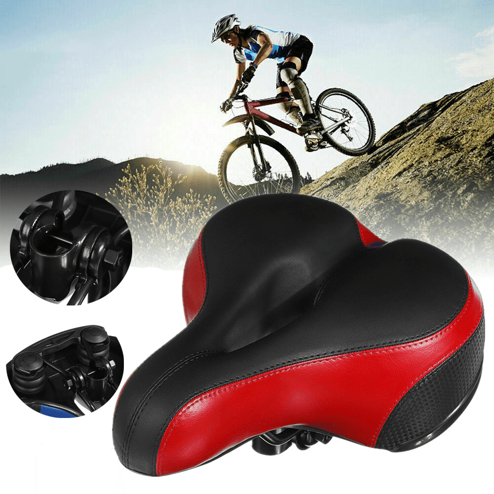 BIKIGHT PU Wide Bike Seat Cushion Soft Bike Saddle Mountain Road Bicycle Padded Outdoor Cycling Bike Saddles - MRSLM