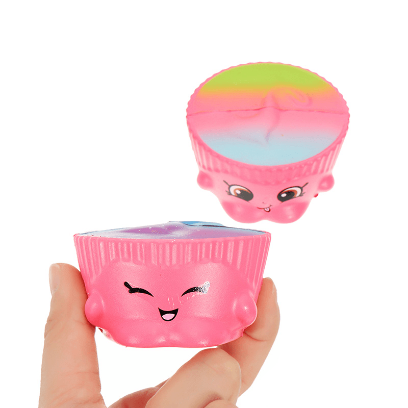 2Pcs Cake Cup Squishy 6.5*3.5Cm Slow Rising Soft Collection Gift Decor Toy - MRSLM