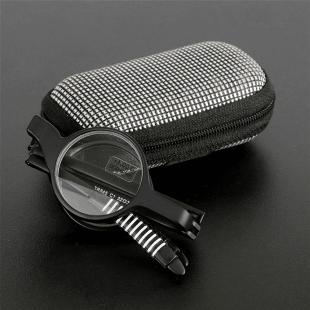 Womens Men Folding Presbyopic Glasses Stress Reduce Sunglasses Reading Glasses with Glasses Case - MRSLM