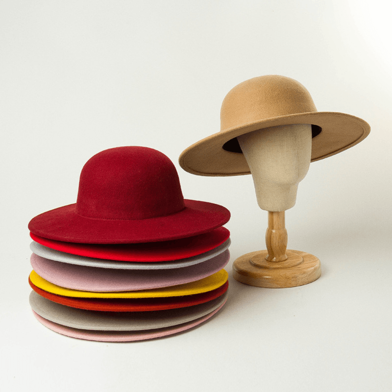 Top Hat Fisherman Hat Felt Small round Hat - MRSLM