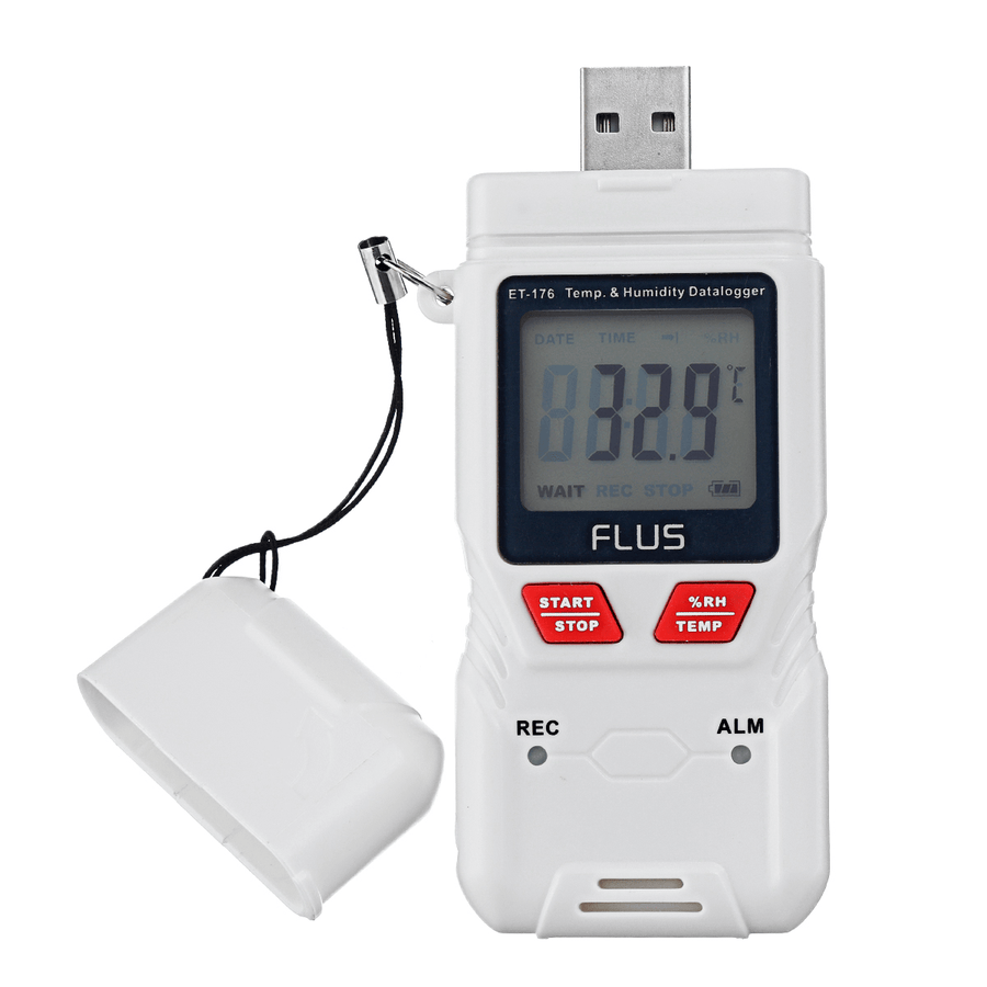 FLUS ET-176 Temperature and Humidity Datalogger with PDF Report USB Interface for Set-Up and Data Transfer to PC - MRSLM